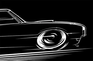 Big Banner '67-'68 Firebird Art - 1967 1968 Pontiac sign cartoon silhouette - Picture 1 of 24