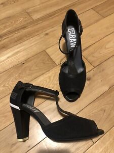 Ladies G Star Raw Black Heeled Sandals Size 7 / 40