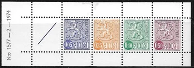 1974  FINLAND  BOOKLET PANEL  MNH PG VF - Image 1 of 2