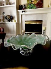 Beautiful Vintage Venetian Murano Glass Footed Bowl/ Mint Cond/ No Signature