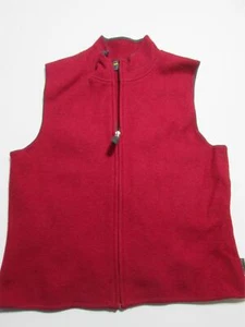 Woolrich Womens Size S Sweater Vest Red Full Zip High Neck Comfort Casual - Picture 1 of 4