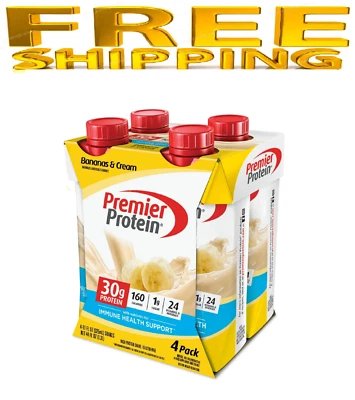 Premier Protein Shake, Bananas & Cream, 30g Protein, 11 Fl Oz, 4 Ct - Image 1 of 4
