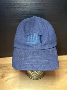 Cat Caterpillar Dark Blue Embroidered Logo Cotton Ball Cap Hat - Picture 1 of 8