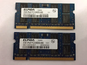 Elpida EBE21UE8AFSA-8G-F 4GB (2x2GB) 2Rx8 PC2-6400S SO-Dimm Laptop Memory RAM - Picture 1 of 1