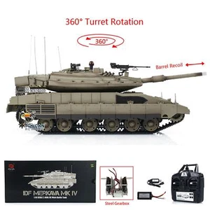 1:16 HengLong RC 3958 Tank IDF Merkava MK IV Metal Driving Gearbox Tanks Model - Picture 1 of 12