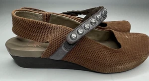 Otot Mary Jane Damenschuhe braun Fersenriemen Nieten 7M  - Bild 1 von 7