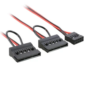 D61 Stromkabel Kabel Adapter 9pin Header Buchse auf 2x SATA 9pin Buchse 30cm - Afbeelding 1 van 9