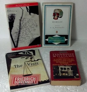Set 4 Paperback playscripts THE VISIT/TENNESSEE WILLIAMS/AS YOU LIKE IT/HAMLET - Picture 1 of 11