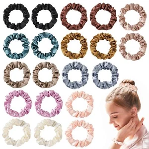 Hair Ties Satin Silk Small Scrunchies for Women Girls Ponytail Holders 20 Pcs... - Picture 1 of 9