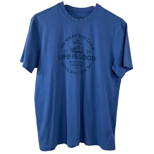 Camiseta Life Is Good Para Hombre Azul Algodón Haz Lo Que Amas Cuello Redondo Camiseta Talla M - Imagen 1 de 7