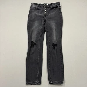 Jeans Vervet donna 31 grigio nero alla caviglia elasticizzato lavaggio medio denim preppy city - Foto 1 di 8