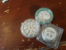 LOT of 3 Hel Bros ESA Watch Movement Face Day Date Month 5-Jewel # 5580 (PARTS) 