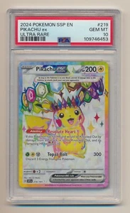 2024 Pokemon Surging Sparks Pikachu EX 219/191 Ultra Rare PSA 10 - Bild 1 von 2