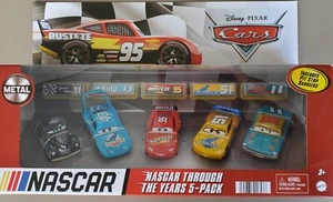 DISNEY PIXAR CARS NASCAR THROUGH THE YEARS 5-PACK 1:55 DIE-CAST  - Picture 1 of 2