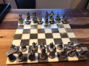 Asterix und Obelix Schach Zinnfiguren, Marmorspielbrett EXTEC Edition - Bild 1 von 3