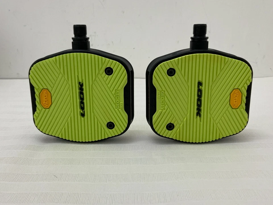 Look City Bicycle Bike Rubber Grip Flat Commuter Pedals Lime