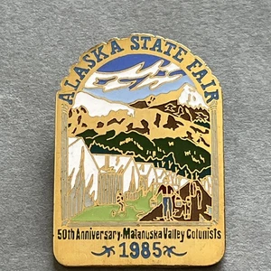 Broche De Colección 1985 Feria Estatal de Alaska 50 Aniversario Colonos del Valle de Malanuska - Imagen 1 de 14