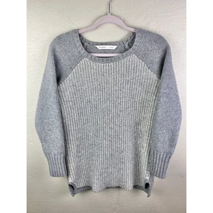 Maglione donna Athleta lana grigio e bianco taglia XL grigio tinta unita maniche raglan - Foto 1 di 5