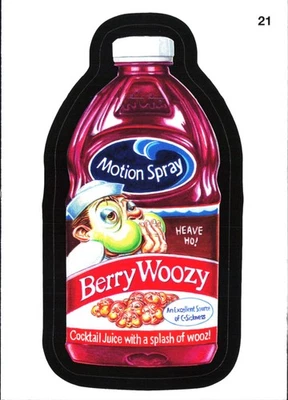 2012 Topps WACKY PACKAGES Motion Spray - Berry Woozy Juice - Sticker #21 - Image 1 of 2