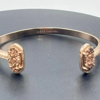 Brazalete ajustable Kendra Scott Elton oro rosa Drusy Cuff Foto 1 de 4