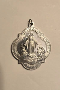 Vintage Art Deco Holy Mother Medal Latin Pendant - Picture 1 of 7