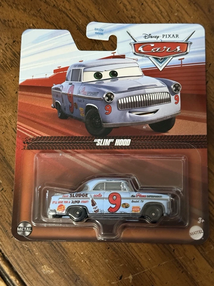 Disney Pixar Cars Slim Hood #9 escala 1:55 diecast nuevo en tarjeta 2025 Foto 1 de 1