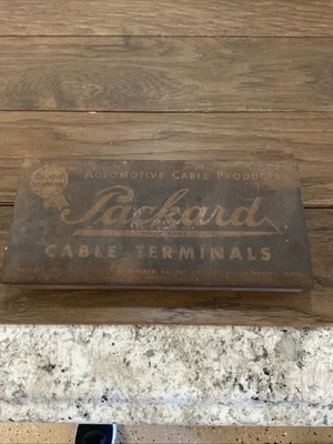 Terminales de cable automotriz división eléctrica Packard de colección caja metálica solo vacía Foto 1 de 2