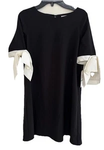GB NWT Girls Dress Formal Special Occasion - Large Black W/ White Bows 12-14 - Picture 1 of 5