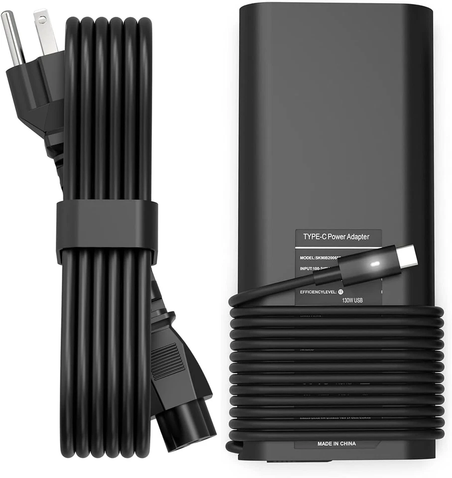 130W USB Type C Laptop Charger AC Adapter for Dell XPS 15 17 2in1 9575 9500 9700 - Image 1 of 4