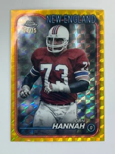 2024 Topps Chrome John Hannah Gold rifrattore geometrico /75 SSP #129 - Foto 1 di 4