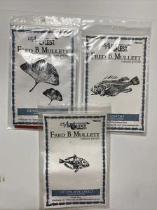 Menge 3 Fred Mullet unmontierte Briefmarken Ginkgo, Steinfisch, Lil' Ox Eye Oreo - Bild 1 von 2
