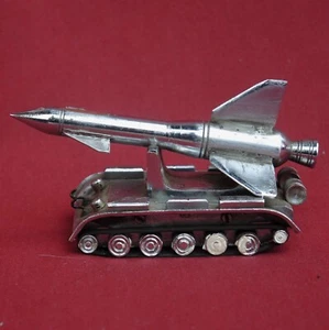 Old USSR Surface-to-Air MISSILE Caterpillar LAUNCHER Nickel Desktop MODEL ROCKET - Picture 1 of 9