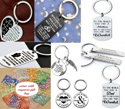Personalised Gift For Him Her Mother Sister Brother Dad Son Keyring Present UK