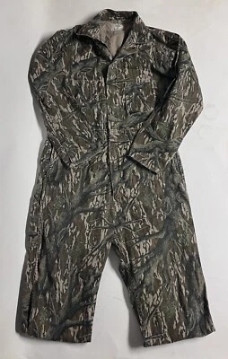 Vintage Early Men’s L Mossy Oak USA Treestand Lightweight Camo Hunting Coveralls - Image 1 of 4