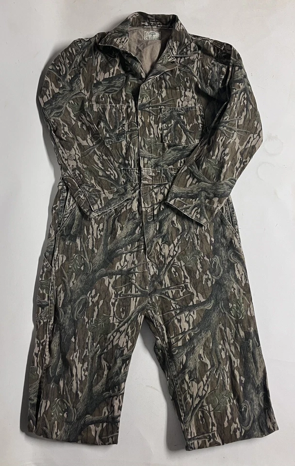 Vintage Early Men’s L Mossy Oak USA Treestand Lightweight Camo Hunting Coveralls - Image 1 of 4
