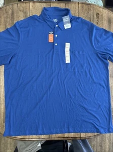 St. John’s Bay Mens Super Soft 4XLT Blue Pocket Polo Shirt 4XL Tall NWT NEW - Picture 1 of 6