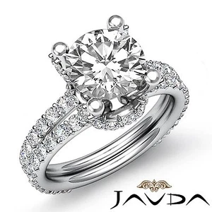 1.65ctw Round Diamond Engagement Shared Prong Ring GIA F VVS2 14k White Gold - Picture 1 of 4