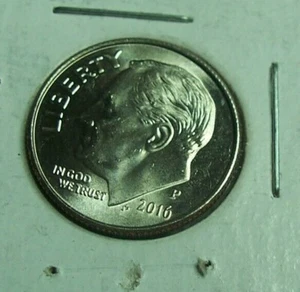 2016 P ROOSEVELT CLAD DIME ERROR DIE CHIP ON NECK - Picture 1 of 4
