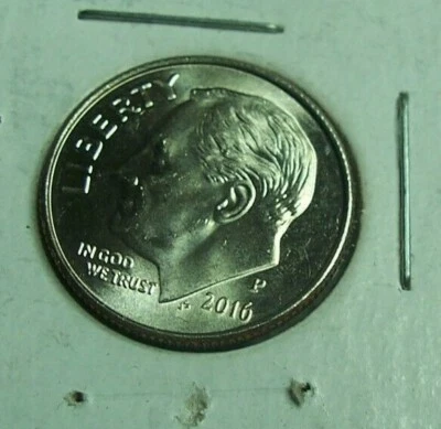 2016 P ROOSEVELT CLAD DIME ERROR DIE CHIP ON NECK - Image 1 of 4