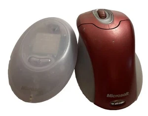 Microsoft Wireless Optical Mouse 2000w/ Receiver Clear/red Retro PS2 Compatible - Picture 1 of 5