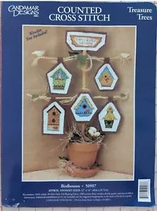 CANDAMAR Designs VOGELHÄUSER SCHÄTZE BÄUME Kreuzstich-Set komplett Holzdübel - Bild 1 von 3
