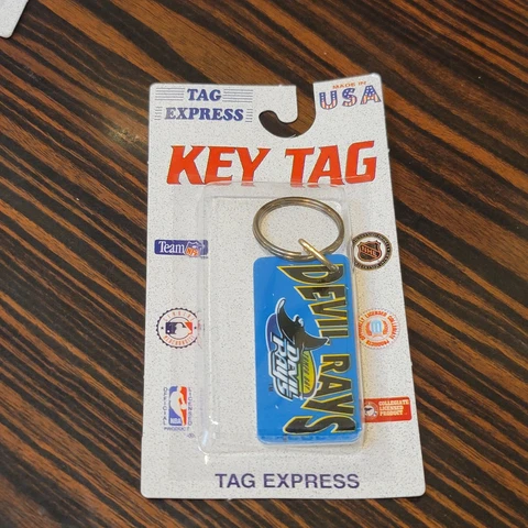 Tampa Bay Devil Rays Key Chain Luggage Tag VTG 1990s Tag Express NOS Cover
