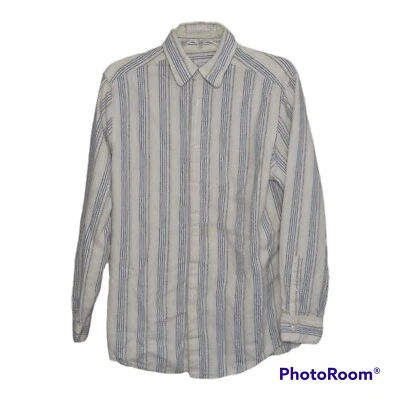 Claiborne Shirt Men's Med Concepts Button Up Business Casual Striped Long Sleeve - Image 1 of 4