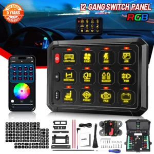12 Gang RGB APP LED Switch Panel Control Relays Background Light Electronic SUV - Picture 1 of 12