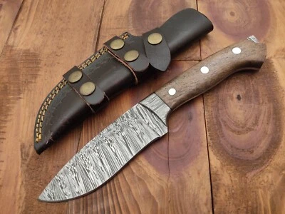 定制手工大马士革钢制布什卡夫特野营生存户外狩猎刀 — 第 1/4 张图片