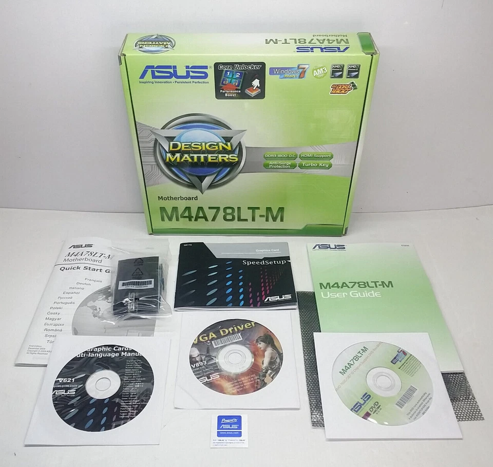 ASUS M4A78LT-M DDR3 MOTHERBOARD - SOLO CAJA DOCUMENTOS Y DISCOS BOX ONLY - Imagen 1 de 4