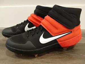 Nike Alpha Huarache Elite 2 Mid Mens Baseball Cleats Sz 15 Blk/Orange AJ6874-006 - Picture 1 of 9