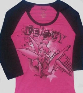 Disney Tinkerbell Feisty T-Shirt Size Small 3-5 New Juinors Teen Womens Pink - Picture 1 of 1