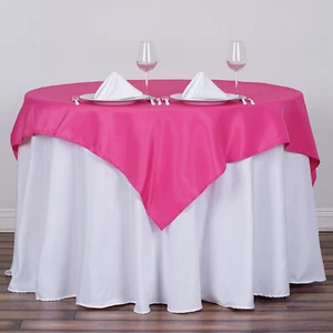 54" Fuchsia SQUARE POLYESTER TABLECLOTH Wedding Party Catering Linens - Picture 1 of 7