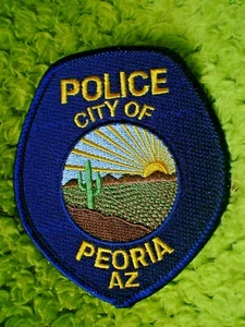 K8 1 X SEW ON CLOTH PATCH POLICE CITY OF PEORIA AZ - Bild 1 von 1